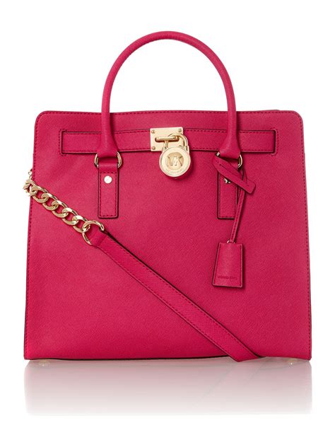 michael kors hamilton tote bag pink|Michael Kors Hamilton studded tote.